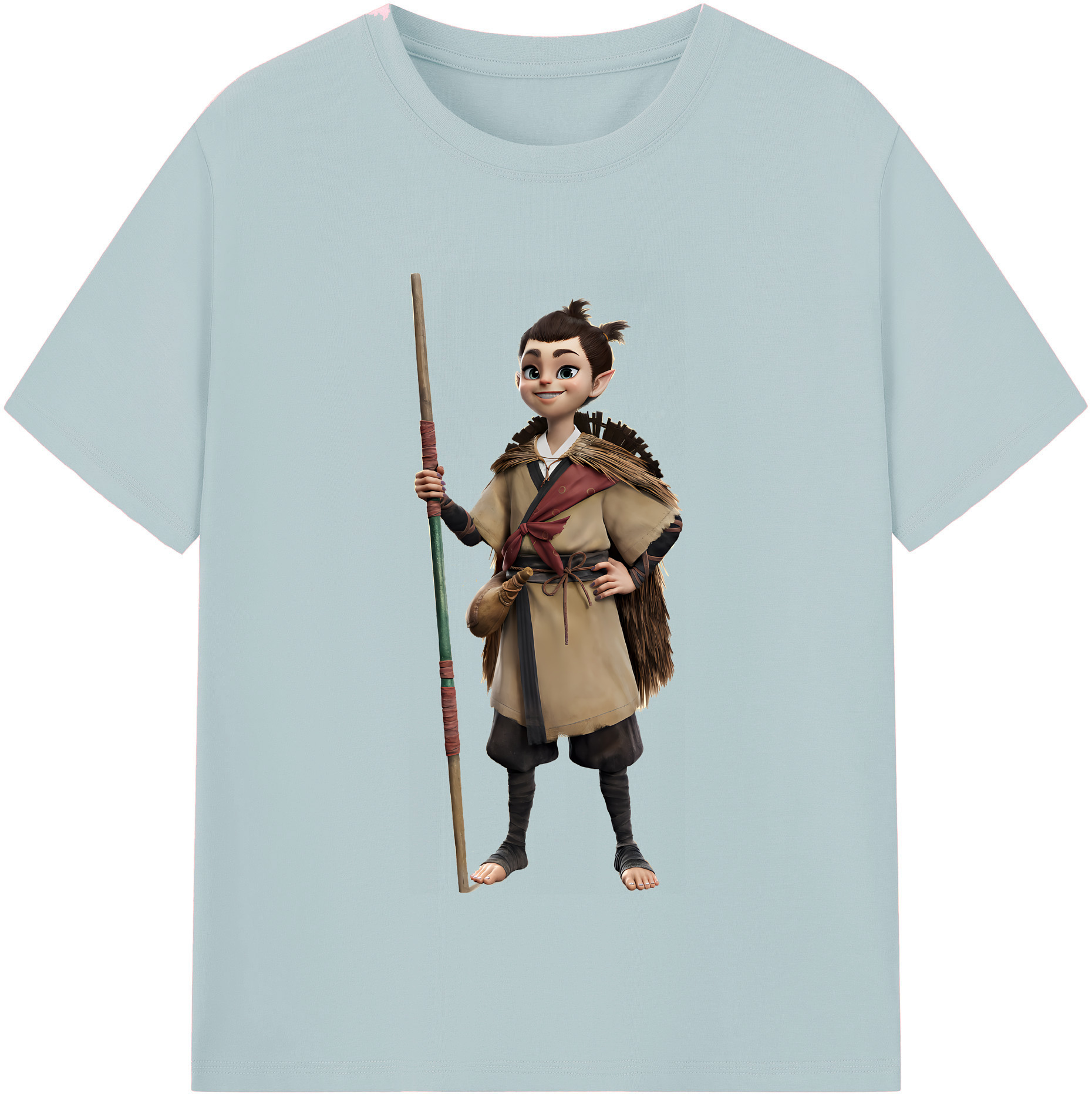 （画像用） Ne Zha 2 ナタ 魔童の大暴れ 綿100％半袖Tシャツ（フロントプリント）